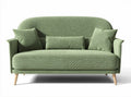 Green fabric sofa with removable cushions for living room seating 180 x 85 x 85cm
