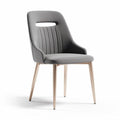 Upholstered dining chair with metal legs and backrest design in gray 55 x 45 x 85cm