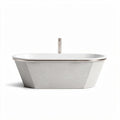 Freestanding bathtub with contemporary design in stone gray finish 170 x 80 x 60cm