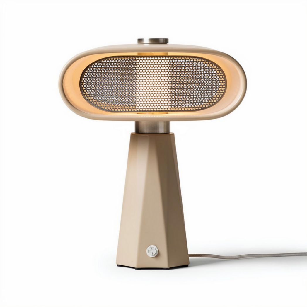 Table lamp with mesh design and beige finish 30 x 20 x 45cm