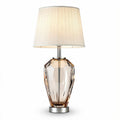 Crystal table lamp with fabric shade and silver base 30 x 30 x 60cm