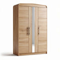 Wooden wardrobe with mirror doors and ample storage space 150 x 80 x 200cm