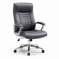 Leather executive office chair with adjustable height in dark gray 60 x 60 x 110cm